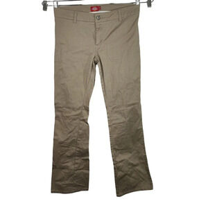 Dickies Khaki Chino Pants Juniors Size 13 Uniform Work Bootcut Back Pockets Only